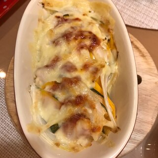 ホクホクカボチャと玉ねぎとチーズ焼き